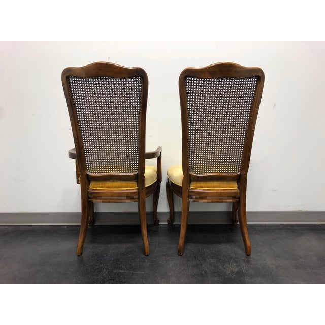 French Country Walnut Caned Dining Chairs by White of Mebane Set of 6