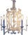 Vintage 6-light Palm Beach Regency-style chandelier, painted ivory by previous owner. In very good used condition....