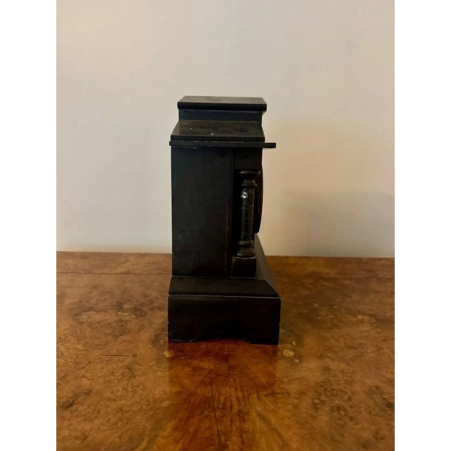 Antique Victorian Eight Day Mantle Clock in Marble, 1860s For Sale - Image 4 of 9