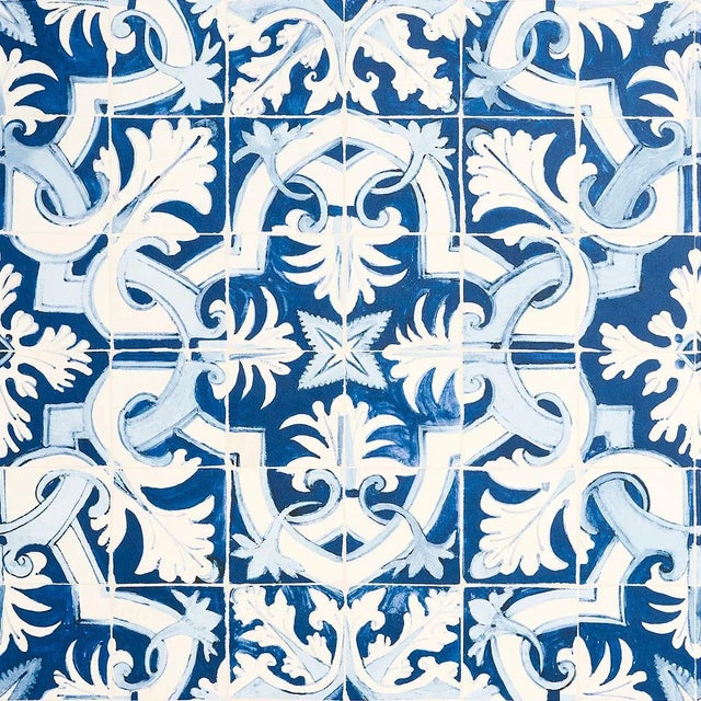 Sample - Schumacher X Mary McDonald Azulejos Wallpaper in Azure For Sale In Charlotte - Image 6 of 6