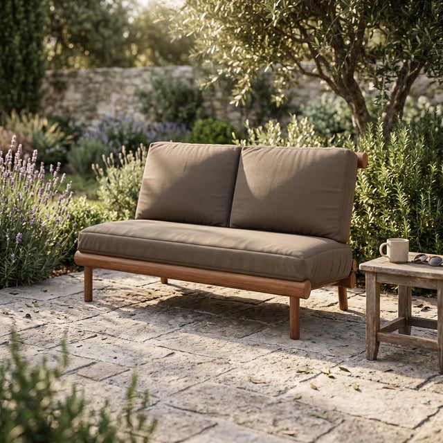 The Rishon Love Seat offers a softer take on modern luxury, pairing our sculptural teak frame with a plush, traditionally...