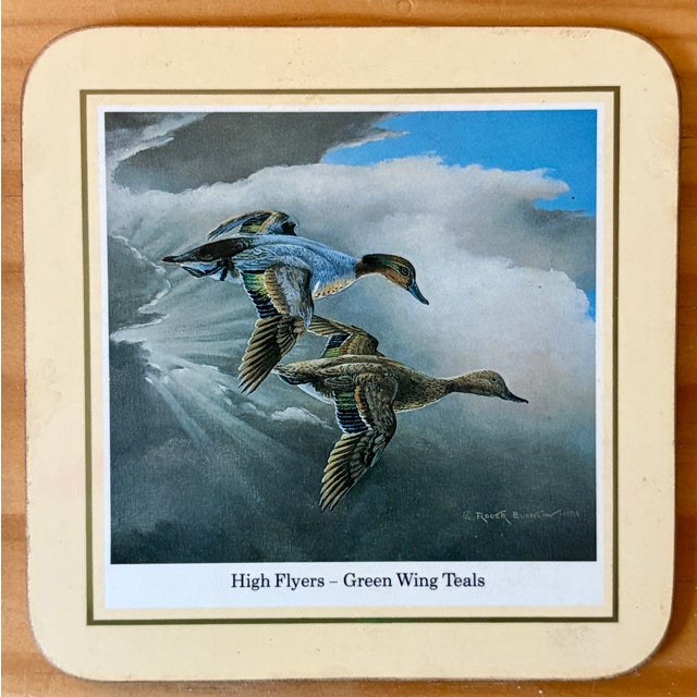 Traditional Vintage Traditional Duck Goose Waterfowl Coasters - Sset of 6 For Sale - Image 3 of 11