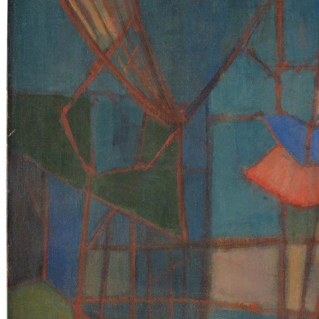 Mid 20th Century Mid 20th Century "Abstract Ballerina" Modernist Figurative Oil Painting by Sidnee Livingston For Sale - Image 5 of 11