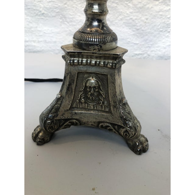 Metal Table Lamp in Silver-Plated Metal For Sale - Image 7 of 9