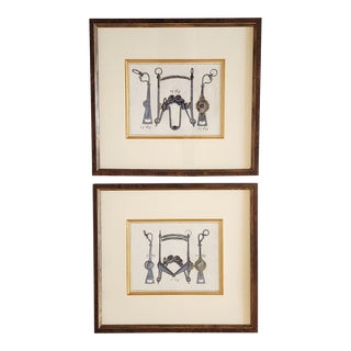 "Horse Bits Details" Art Prints by Suzanne Kasler for Soicher-Marin-A Pair For Sale