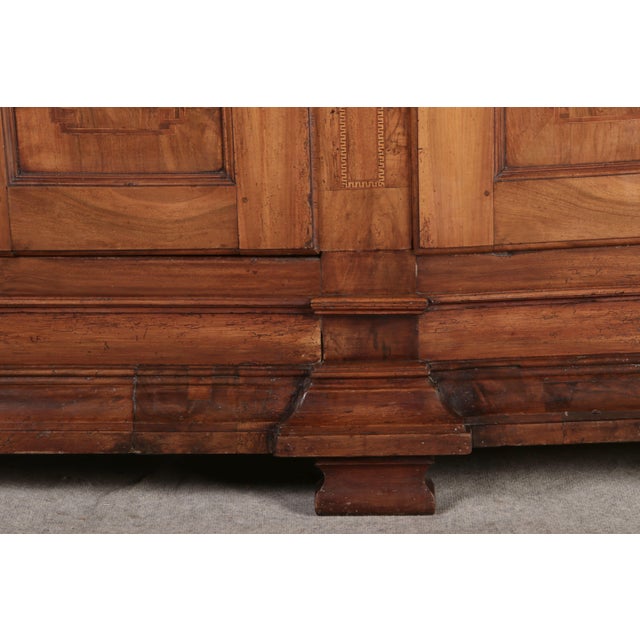 Brown Baroque Cupboard in Walnut Inlay, 1780s For Sale - Image 8 of 18