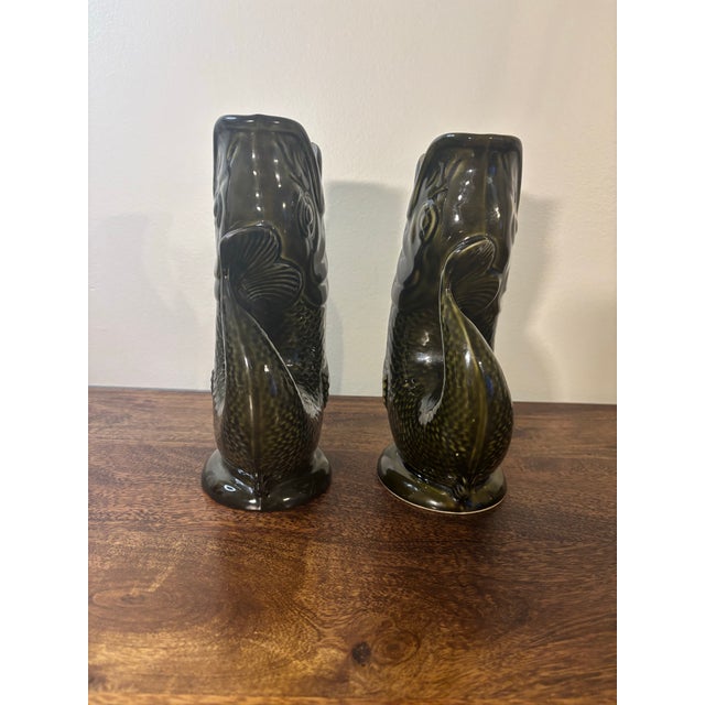 Ceramic Vintage Dartmouth Pottery Gluggle Jugs, Vases - Pair - 1950s England For Sale - Image 7 of 10