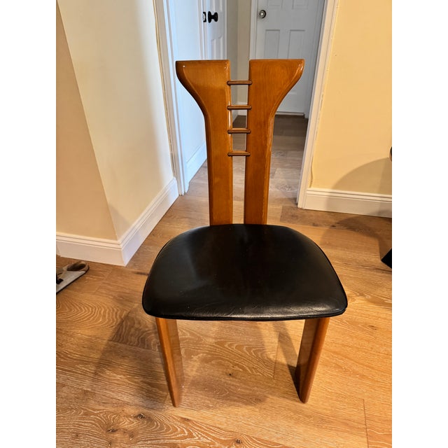 Late 20th century (1980s) Maurice Villency Dining Room Chairs--Set of four Modern style, armless Wood frames with wood...