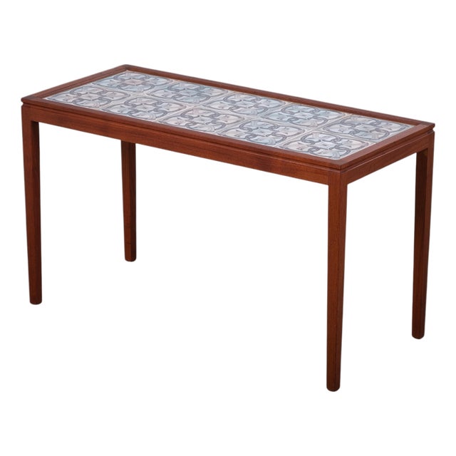 Danish Teak Coffee or Side Table with Tile Top, 1960s For Sale