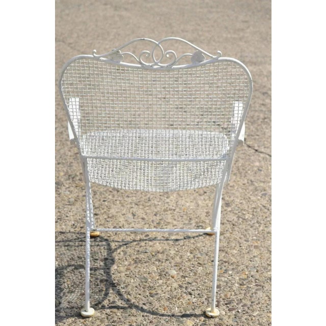 Mid 20th Century Vintage Russell Woodard Style Sculptura Iron Dining Arm Chair For Sale - Image 9 of 11