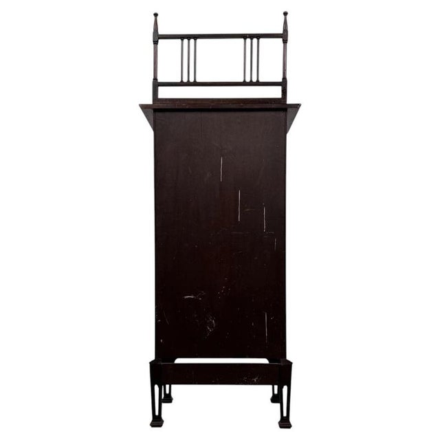 Antique Early 20th Century English Mahogany Cabinet Vitrine For Sale - Image 10 of 14