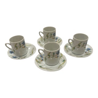 Vintage Tahoe Fine China Teacups with matching saucers - 8pcs For Sale