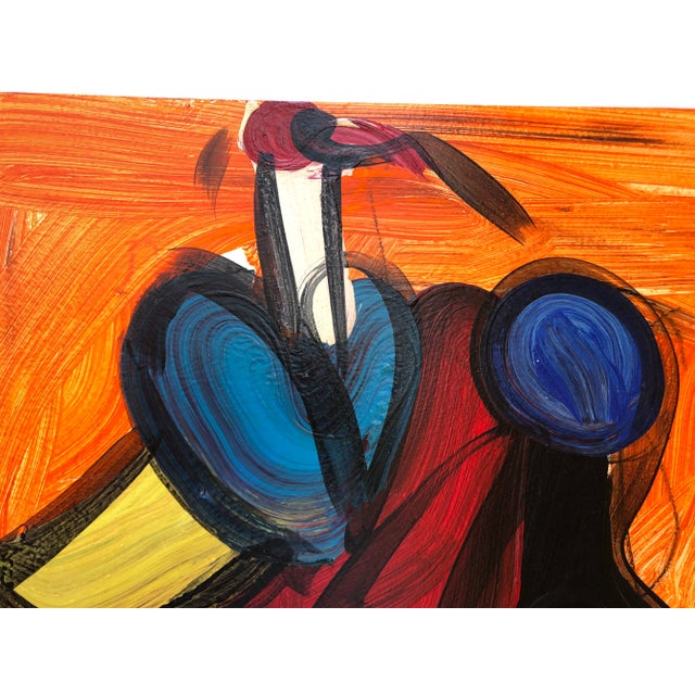 Peter Keil Vintage Abstract Signed Expressionist Portrait Painting by Peter Robert Keil With Certificate of Authenticity For Sale - Image 4 of 11