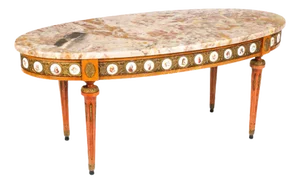 Vintage French Giltwood Coffee Table with Marble Top, 1950s