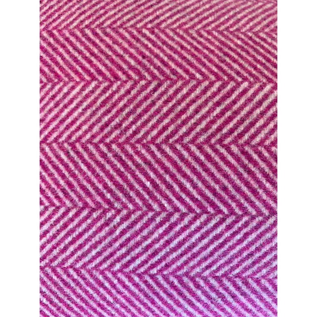 2010s Contemporary FirmaMenta Fuchsia Pink Herringbone Wool Lumbar Pillow For Sale - Image 5 of 6