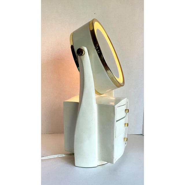 Vintage Lighted Vanity Two-Way Mirror With Drawers For Sale In Los Angeles - Image 6 of 10