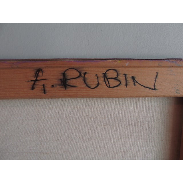 Vintage Oil on Canvas Painting Entitled ''Locker Room'' Signed A. Rubin For Sale - Image 10 of 10