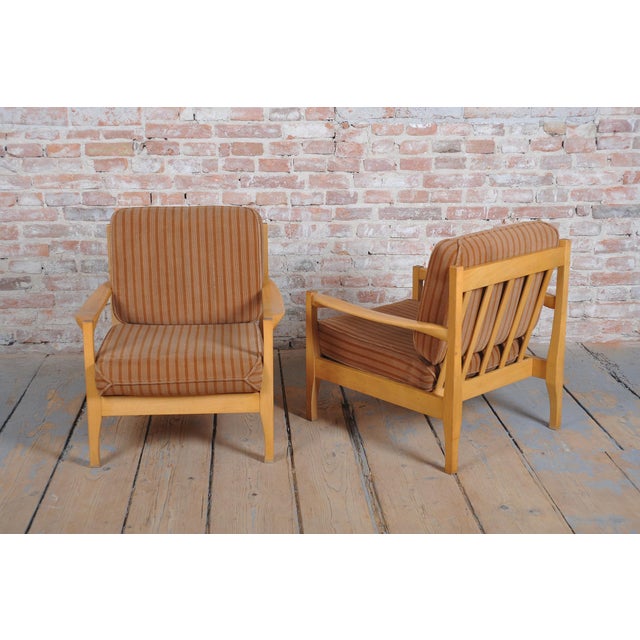 Mid-Century Beech Armchairs attributed to Jitona Soběslav, Czech. 1960s, Set of 2 For Sale - Image 11 of 18