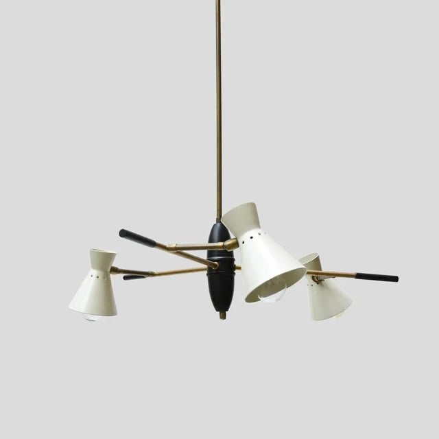 Pendant Light with Articulating Shades by Luigi Sarfati, 1950s For Sale - Image 6 of 6