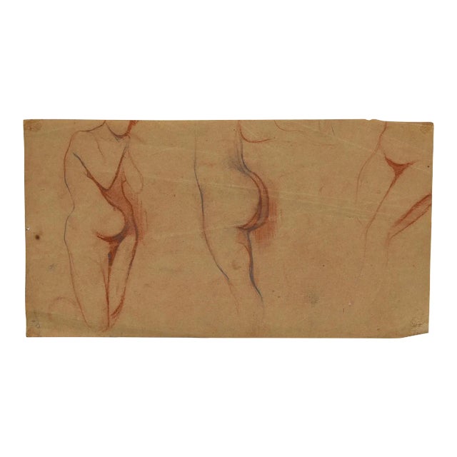 Daniel Gainsbourg, Woman's Figure, Pencil and Pastel, 1916 For Sale