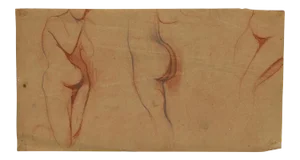 Daniel Gainsbourg, Woman's Figure, Pencil and Pastel, 1916