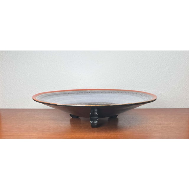 Large Art Deco German Ceramic Tripod Bowl from Karlsruher Majolika, 1940s For Sale - Image 3 of 18