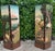 A striking vintage four-panel folding screen featuring wonderfully detailed hand-painted scenic imagery, including a...