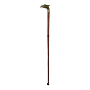 Antique Brass Eagle Handle and Wood Walking Stick Cane With Hidden Compartment