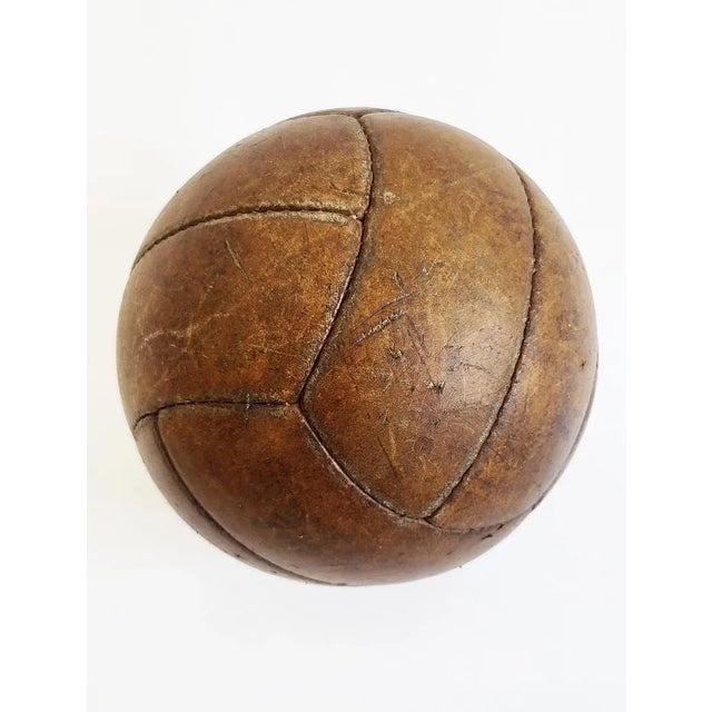 Antique Leather Medicine Ball, 1940s For Sale - Image 6 of 6