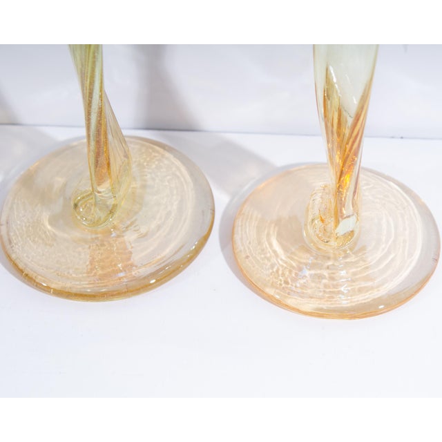 Glass Signed Art Glass Wine Glass Goblets by Aaron Slater For Sale - Image 7 of 9