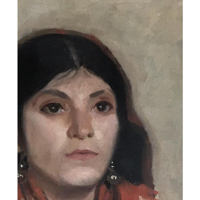 Edouard Morerod, Jeune Fille Espagnole au Foulard, Oil on Cardboard, Framed For Sale - Image 5 of 10