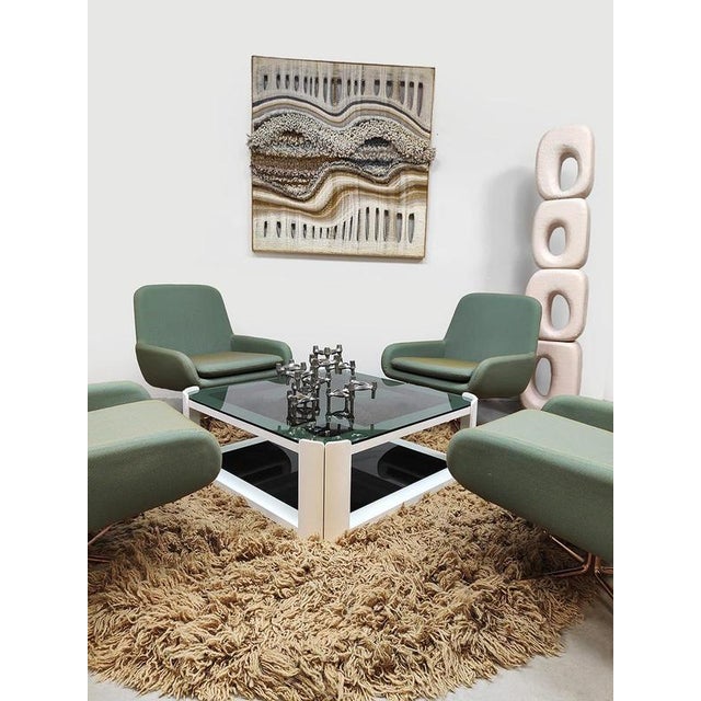 Vintage Space Age Italian Smoked Glass Coffee Table, 1970s For Sale - Image 3 of 10