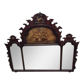 Over-Mantel Mirror With a Painting For Sale