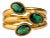 Trio Jade Stone & Gold Stylish Adjustable Cocktail Ring For Sale