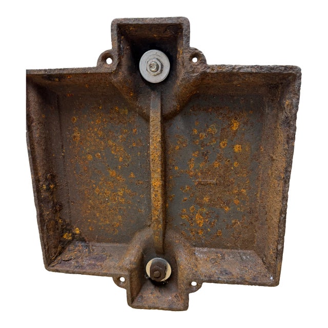 19th Century French Black and Gilt Wrought Iron Book Binding Press For Sale