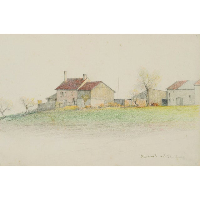 H. Christianen, Homestead near Fischbach in Luxembourg, 1924, Pencil For Sale - Image 3 of 3