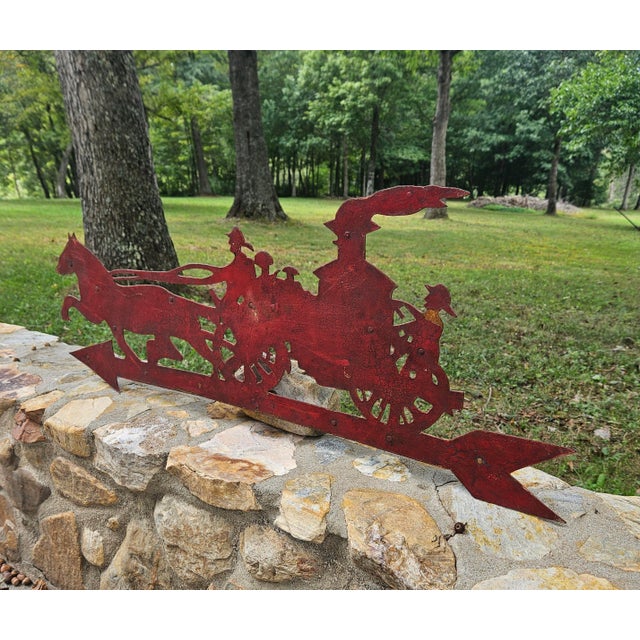 Antique Firehouse Weathervane in the Shape of a Steam Fire Engine Pumper For Sale In Charlotte - Image 6 of 16