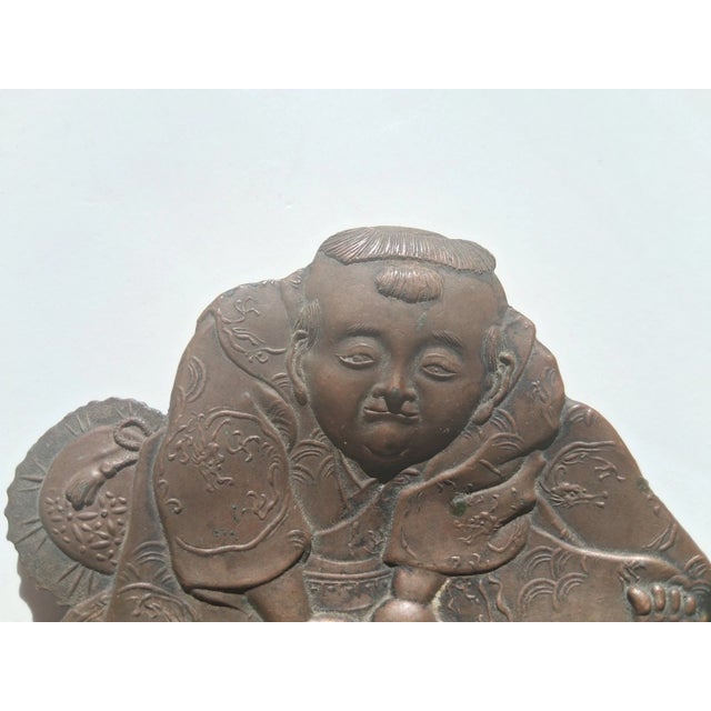 Japanese Rare Antique Japanese Urashima Tarō Bronze Trinket Ring Dish For Sale - Image 3 of 7