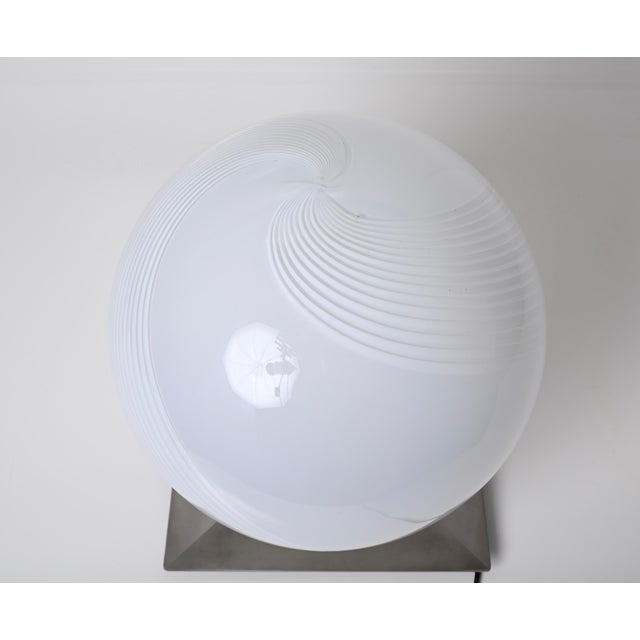 Mid-Century Murano Table Lamp with Steel Base attributed to Lamperti, Italy, 1970s For Sale - Image 18 of 18