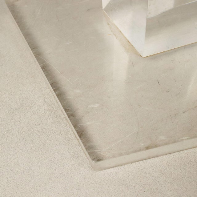 White Vintage Acrylic Glass Columns, 1980s, Set of 2 For Sale - Image 8 of 12