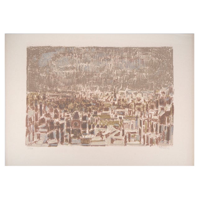 André Cottavoz, City in the Rain, Original Lithograph For Sale