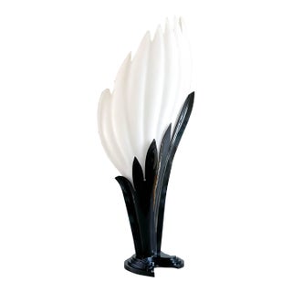Rougier Extra Large Black and White Acrylic Table Lamp For Sale