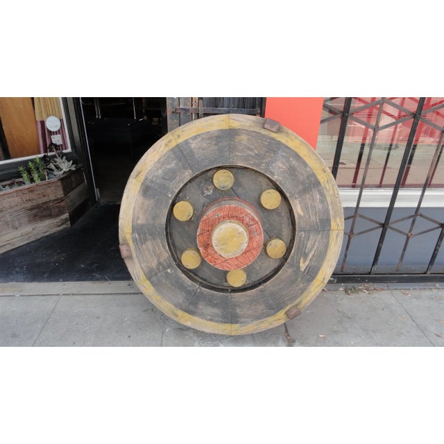 An absolutely incredible industrial artifact, this large vintage gear mold was originally used in a Portland cement...