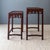Oxblood Red Asian Rosewood Nesting Tables With Carved Bamboo Bird and Flower Fretwork For Sale - Image 8 of 18