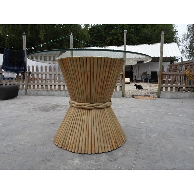 MC Guire Bamboo Rattan and Glass Dining Table, 1970s For Sale - Image 4 of 17