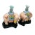 Mottahedeh Famille Rose Enameled Elephant Candle Holders on Plinth a Pair For Sale