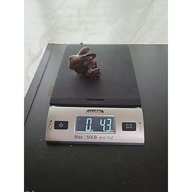 Red Boxwood Japanese Netsuke Rabbit For Sale - Image 9 of 9