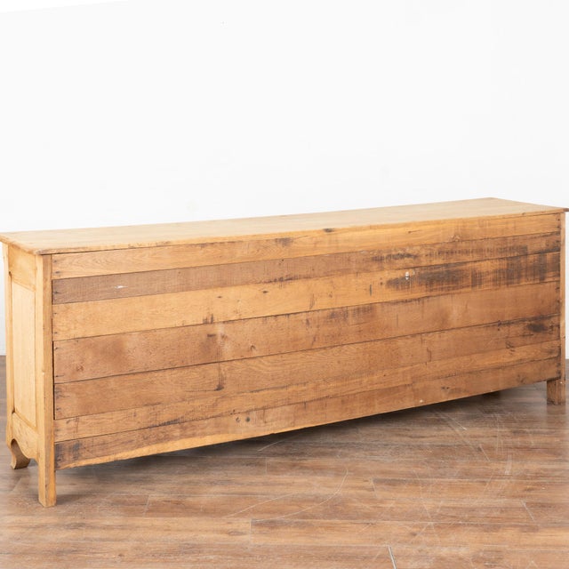 20th Century Long Bleached Oak Sideboard Buffet From Belgium For Sale - Image 16 of 16