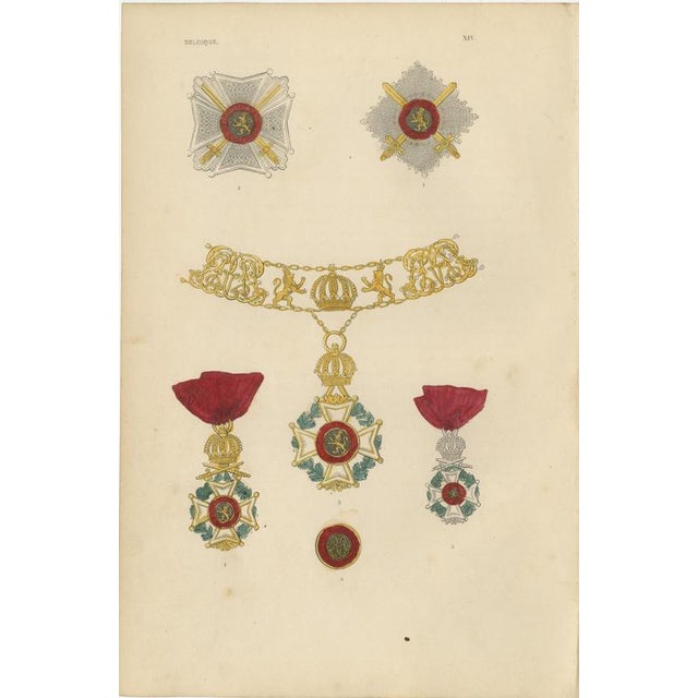 Plate XIV Orders of Belgium and Order of Leopold Stars Badges and Collar, 1844 For Sale - Image 3 of 8