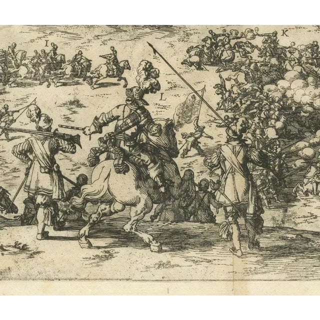 Engraving of the Battle of Bergen in Hainaut, 1647, Paper For Sale - Image 4 of 7